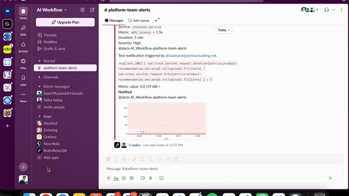 RobinRelay Product Demo - AI-powered alert memory in Slack